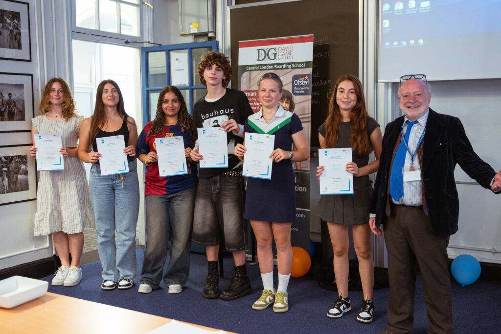 Vincent Smidowicz with Academic Summer students, at David Game College.