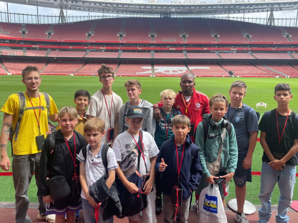 Football camp visits Emirates Stadium the home of Arsenal