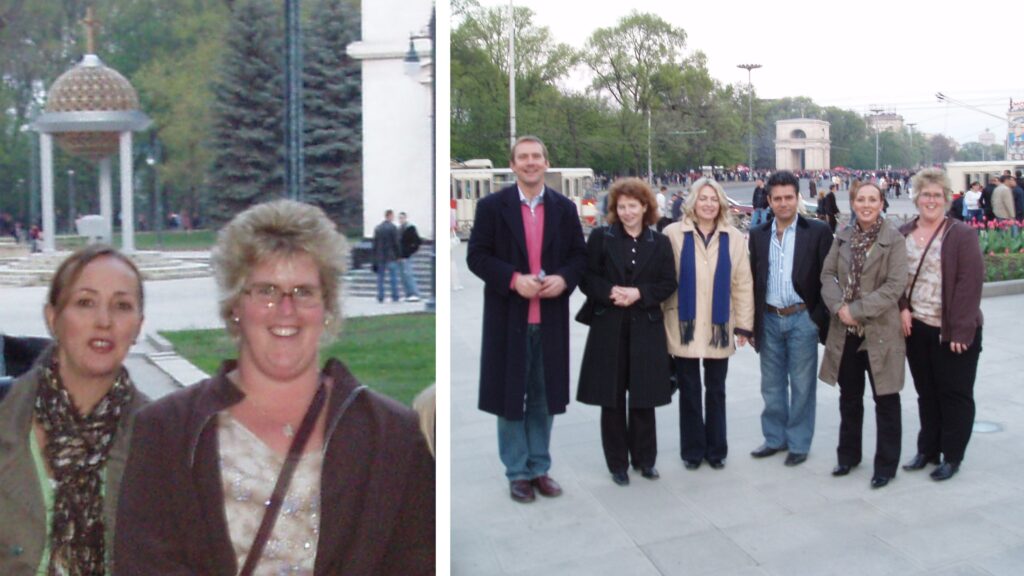 Helen Lami and Kate Hargreaves in Ukraine years ago