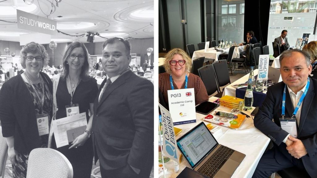 Francisco Bustos at Education Fairs with Helen Lami